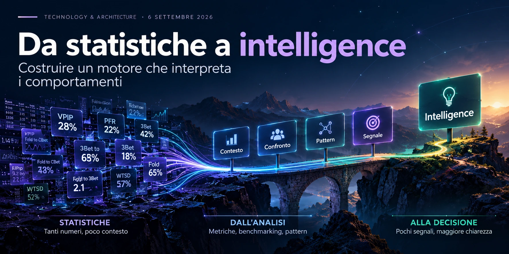 Da statistiche a intelligence: metriche e contesto convergono progressivamente in pochi segnali interpretabili